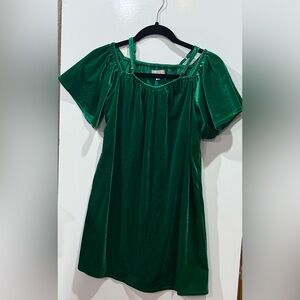 Gianni Bini Green Velvet Mini Dress